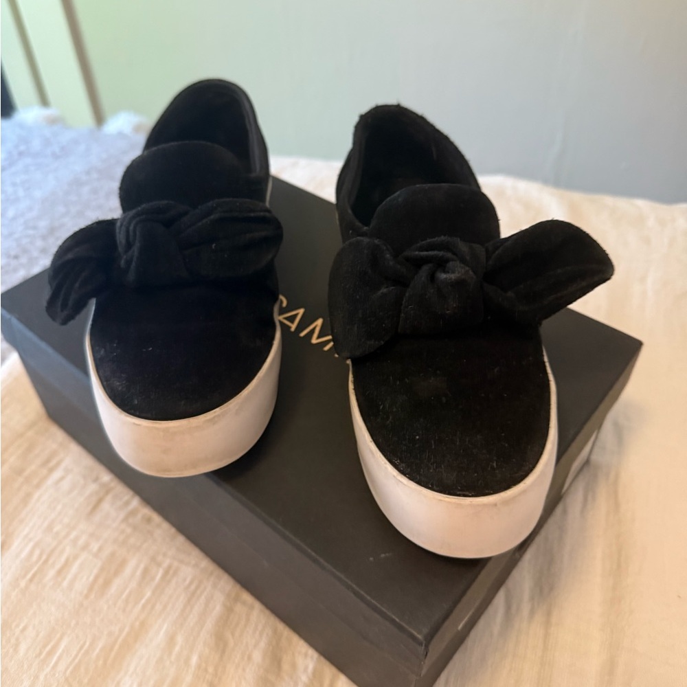 Rebecca Minkoff Suede Slip On Stacey Sneaker with Bow 
; Size 7